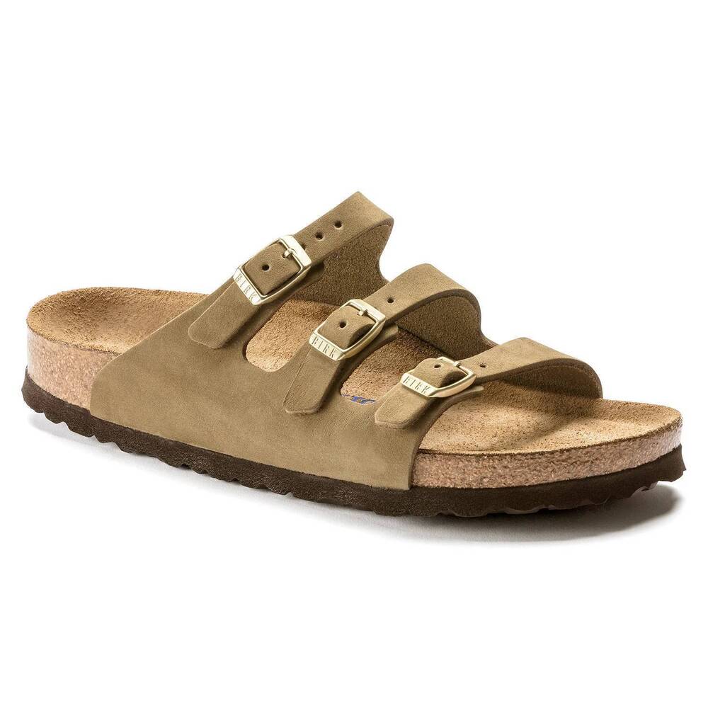 NEW BIRKENSTOCK unisex florida fresh soft footbed sandal in faded khaki